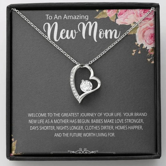 Best Heartfelt Gift for Mom to be - Baby Heart Pure Silver Necklace Gift
