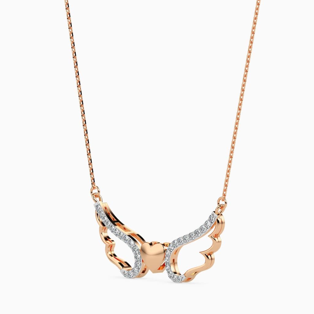 Flying Wings of Heart Pure Silver Necklace