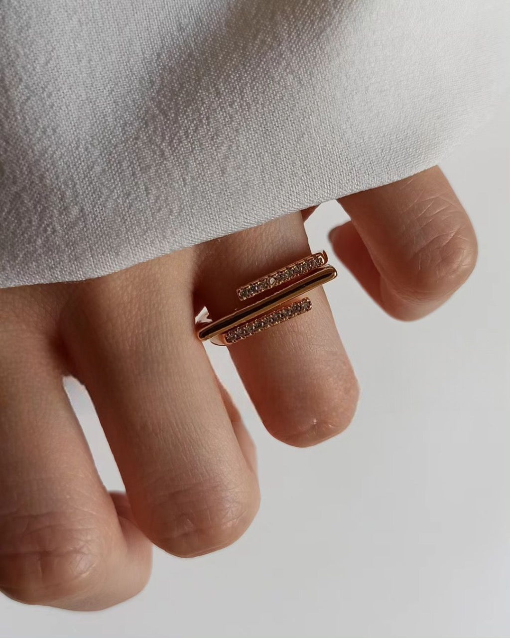 Vien 925 Silver Adjustable Ring - Gold & Rose Gold Plated