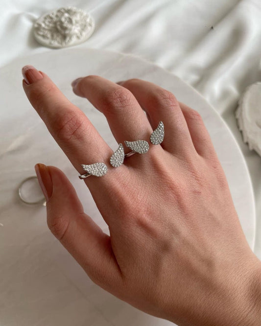 Wings Pure Silver Adjustable Ring