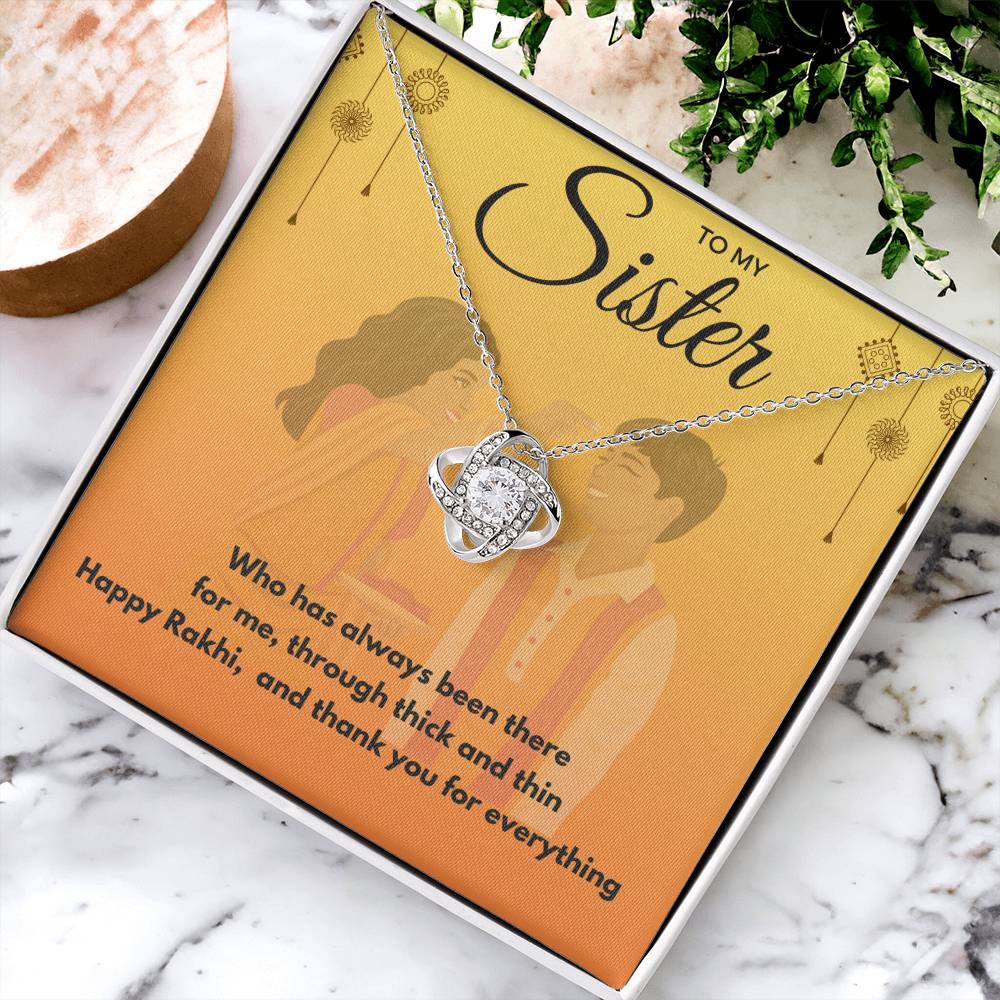 "..Thank you for everything.." | Thoughtful Rakhi Gift For Sister - 925 Sterling Silver Necklace