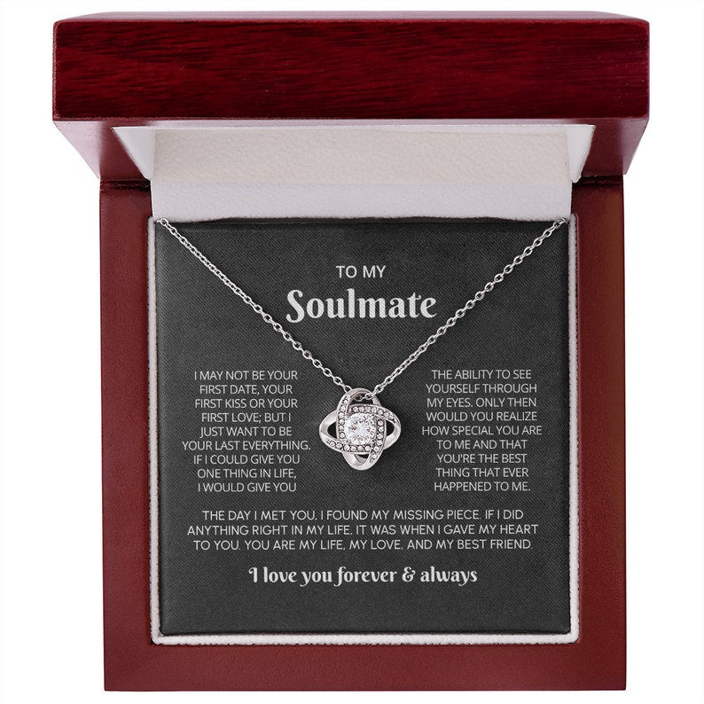To My Soulmate Necklace Gift, Anniversary Gift For Her, Soulmate Gift