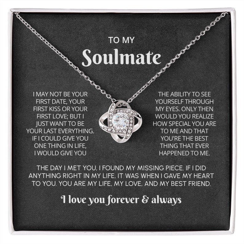To My Soulmate Necklace Gift, Anniversary Gift For Her, Soulmate Gift