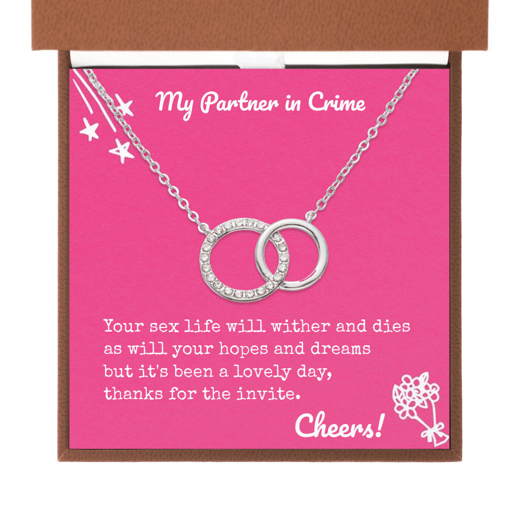 Unique Gift For My Partner In Crime - Dual Circlet Necklace