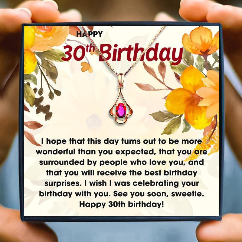 30th Birthday Special Gift - Red Stone Necklace