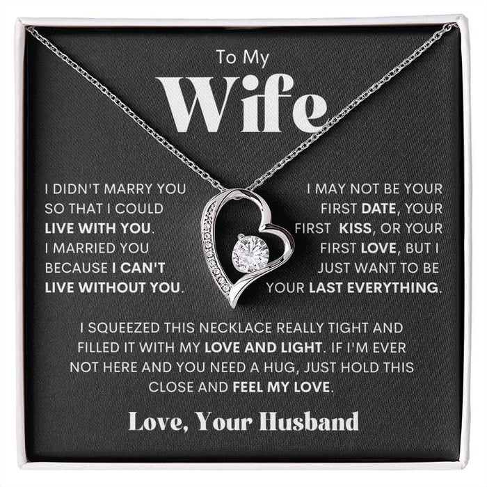 Special Gift For Your Wife - Silver Heart Necklace Gift