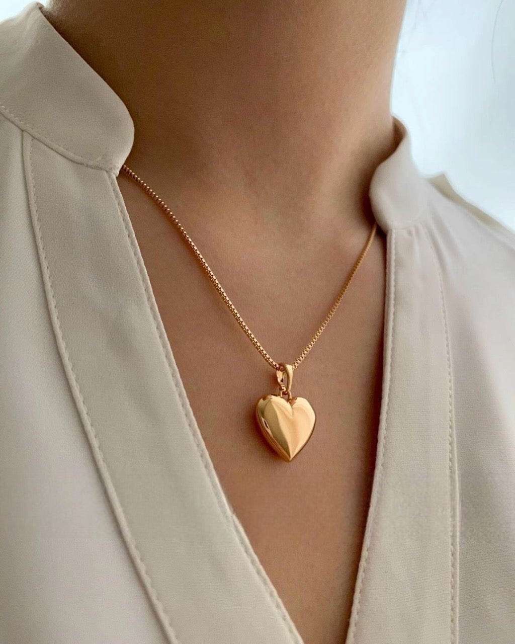 Heart Drops Pure Silver Necklace & Earrings with Gold Plated