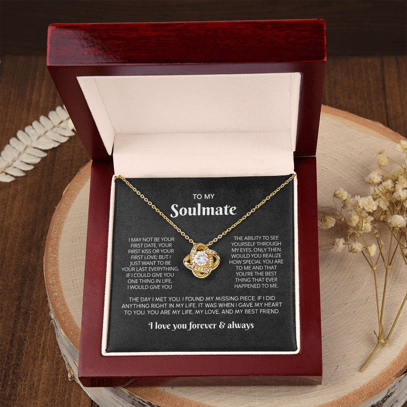 To My Soulmate Necklace Gift, Anniversary Gift For Her, Soulmate Gift