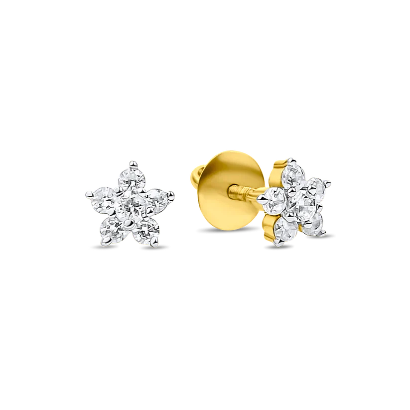Classic Flower Stud Earrings - 925 Silver