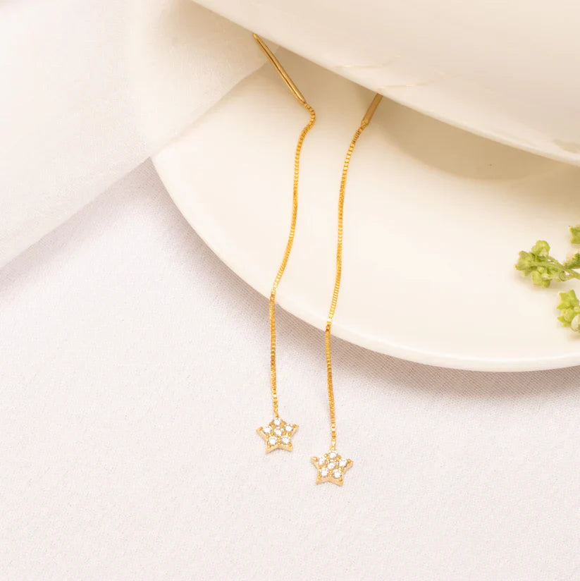 Star Dangler Earrings - 925 Silver