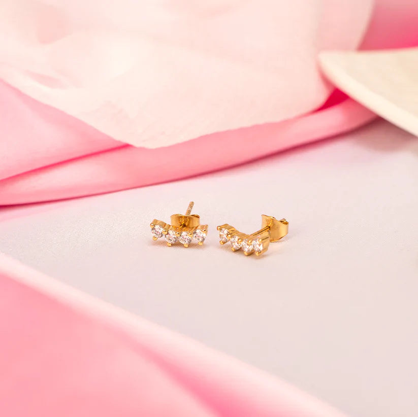 Arch Stud Earrings - 925 Silver