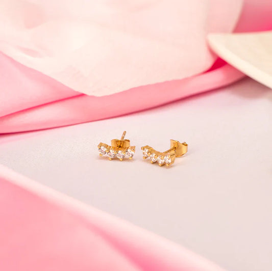 Arch Stud Earrings - 925 Silver