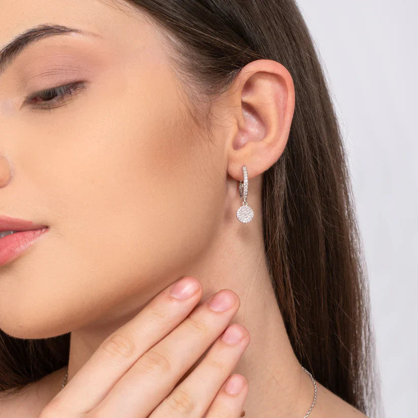 Flat Drop Earrings - 925 Silver