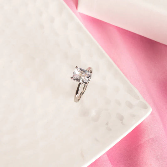 Radiant cut Diamond Ring - 925 Silver