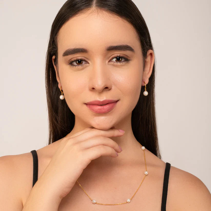 Pearl Drop Earrings - 925 Silver