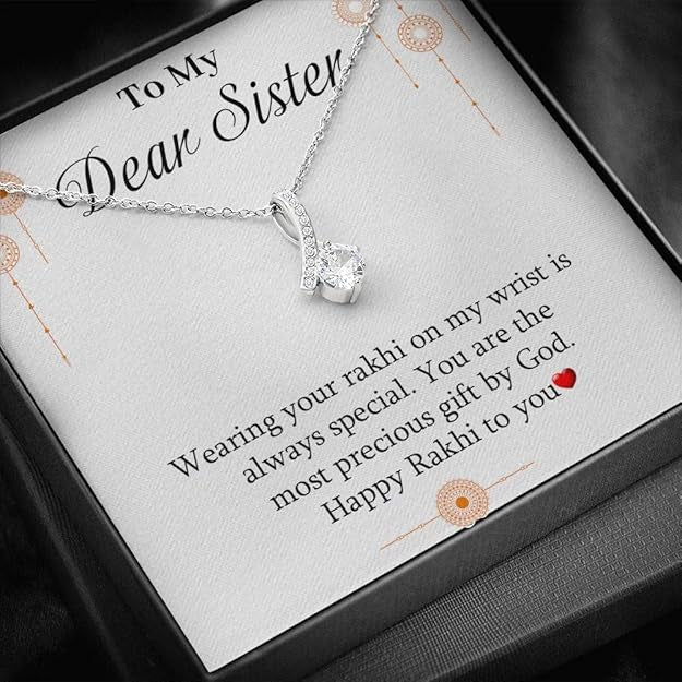Best Rakhi Gift for Sister - Ribbon Love Necklace