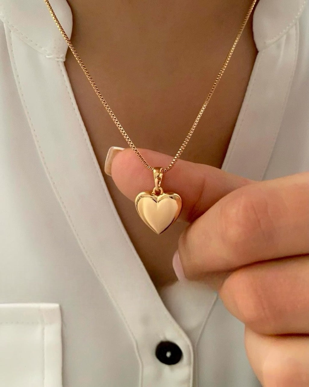 Heart Drops Pure Silver Necklace & Earrings with Gold Plated