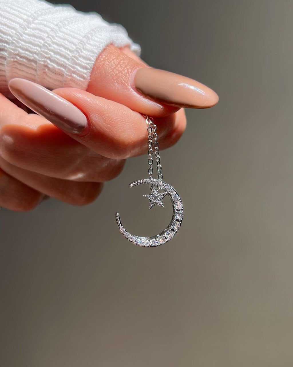 Star Moon Silver Necklace
