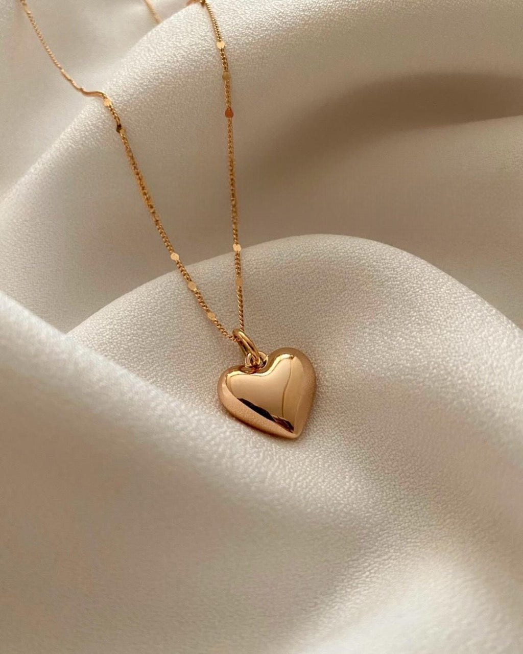 Heart Drops Pure Silver Necklace & Earrings with Gold Plated