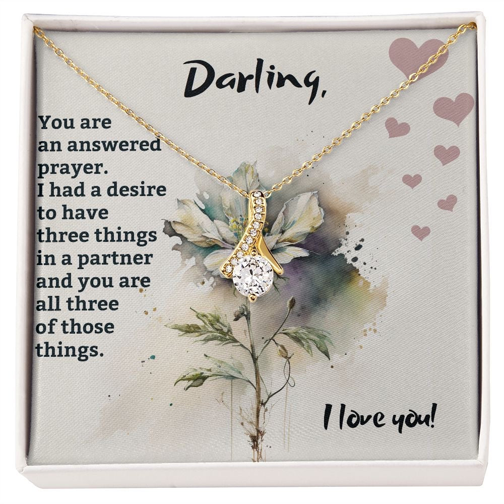 Beautiful Gift For My Darling Wife - Converse Solitaire Necklace