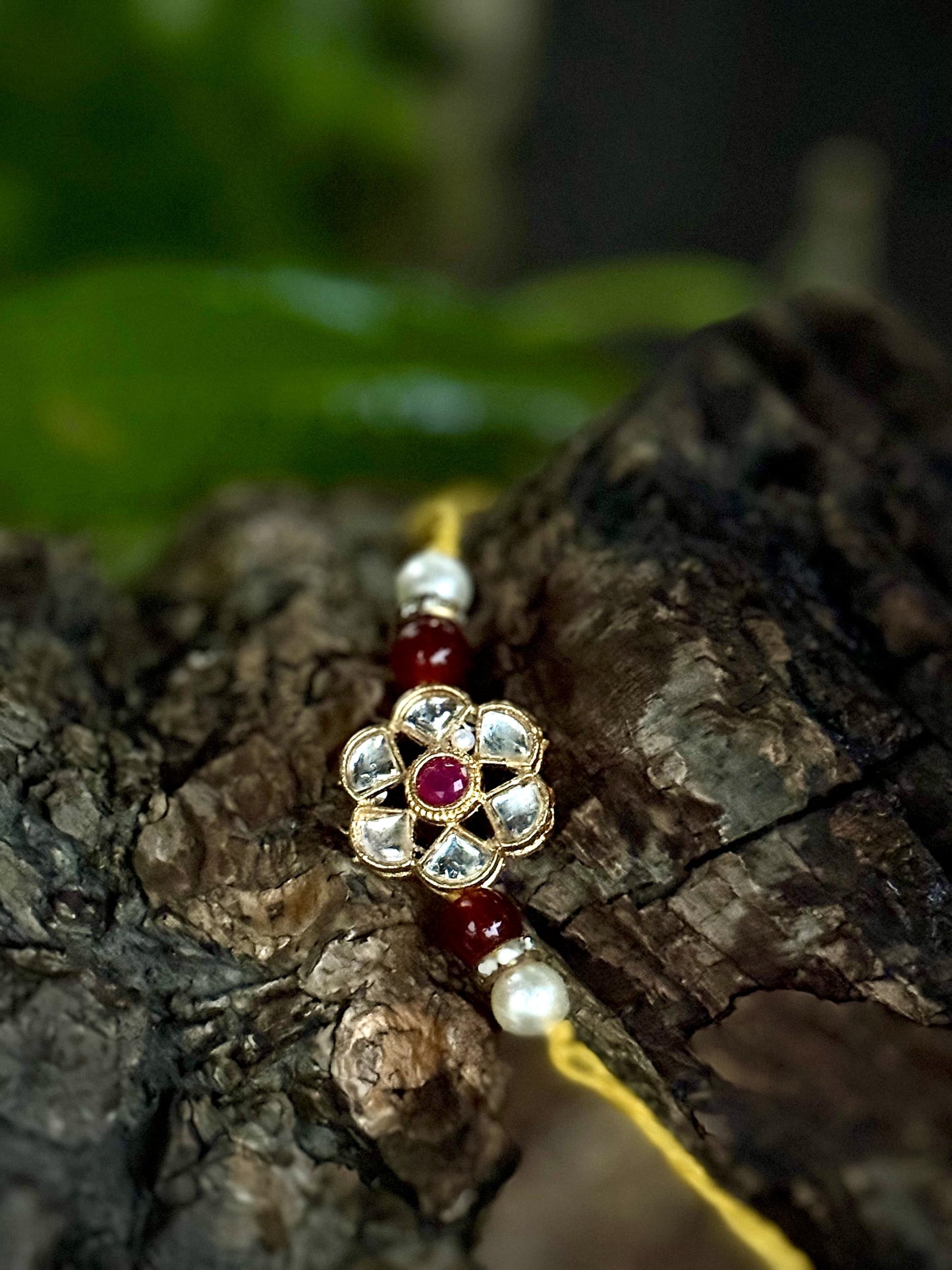 Polki with African Ruby Rakhi
