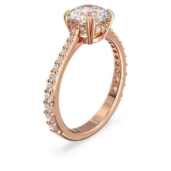 Rose Gold Plated Constella Cocktail Pure Silver Ring - Adjustable Size