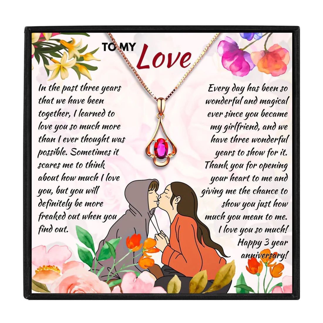 Special Gift To My Love - Red Stone Necklace