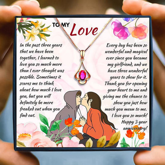 Special Gift To My Love - Red Stone Necklace
