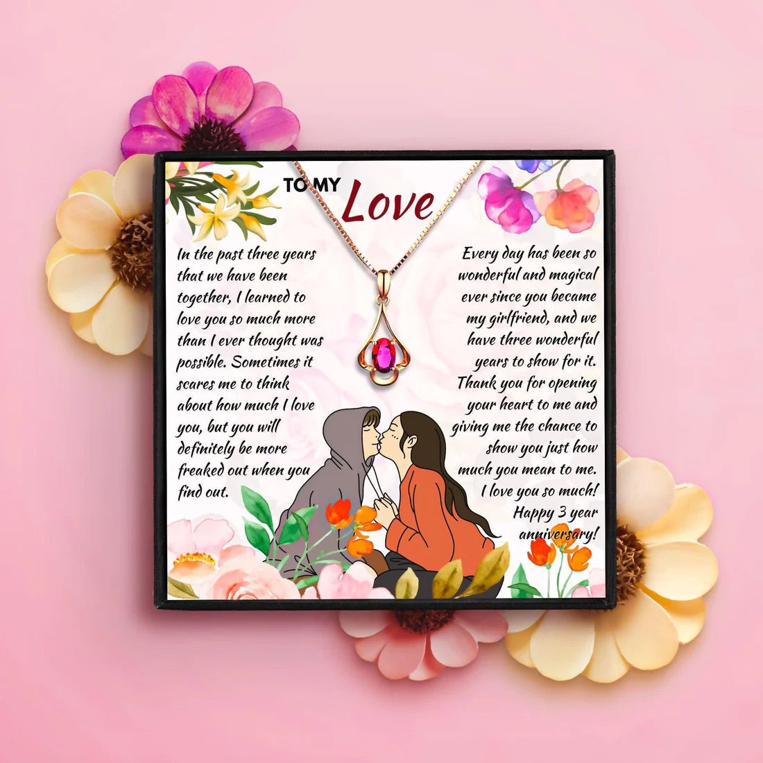 Special Gift To My Love - Red Stone Necklace