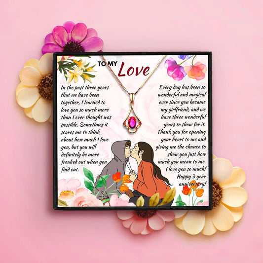Special Gift To My Love - Red Stone Necklace