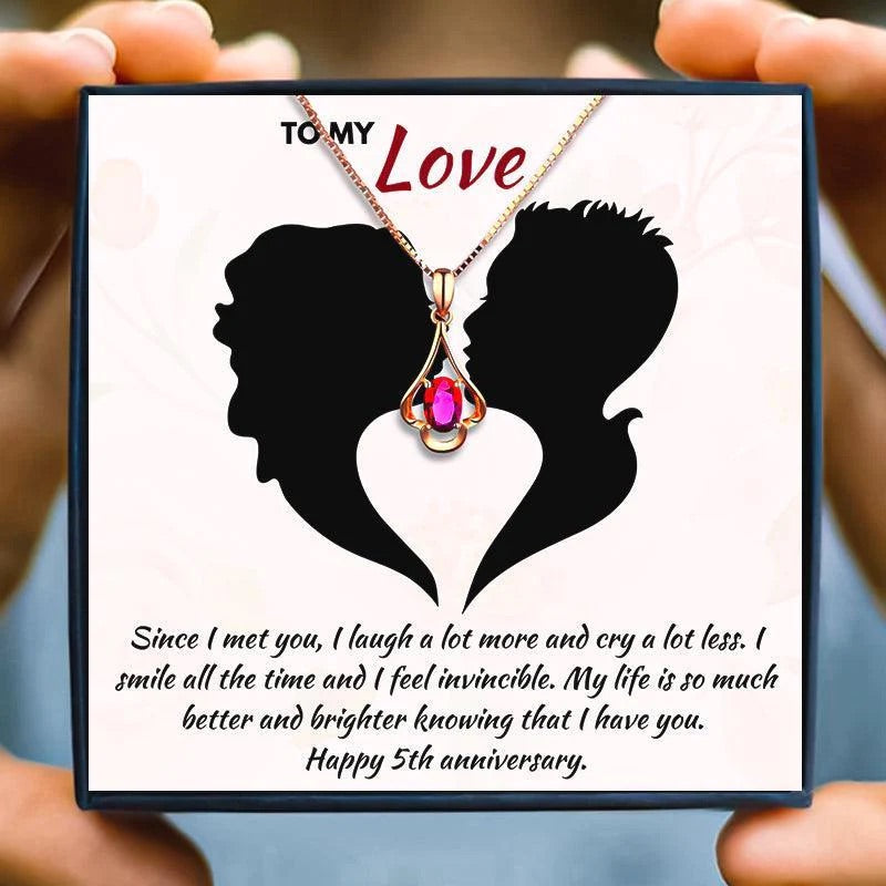 Beautiful Gift To My Love - Red Stone Necklace