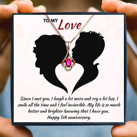 Beautiful Gift To My Love - Red Stone Necklace