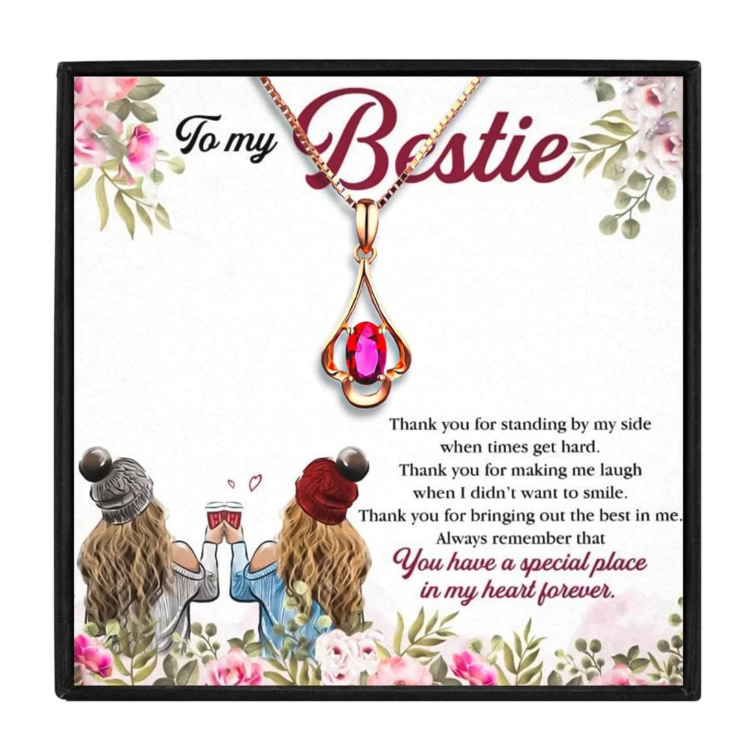 Amazing Gift To My Amazing Bestfriend - Red Stone Necklace