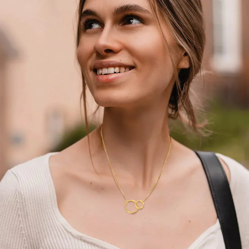 Dual Circlet 925 Sterling Silver Necklace
