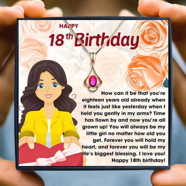 18th Birthday Special Gift - Red Stone Necklace