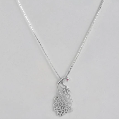 Charming Peacock 925 Silver Necklace