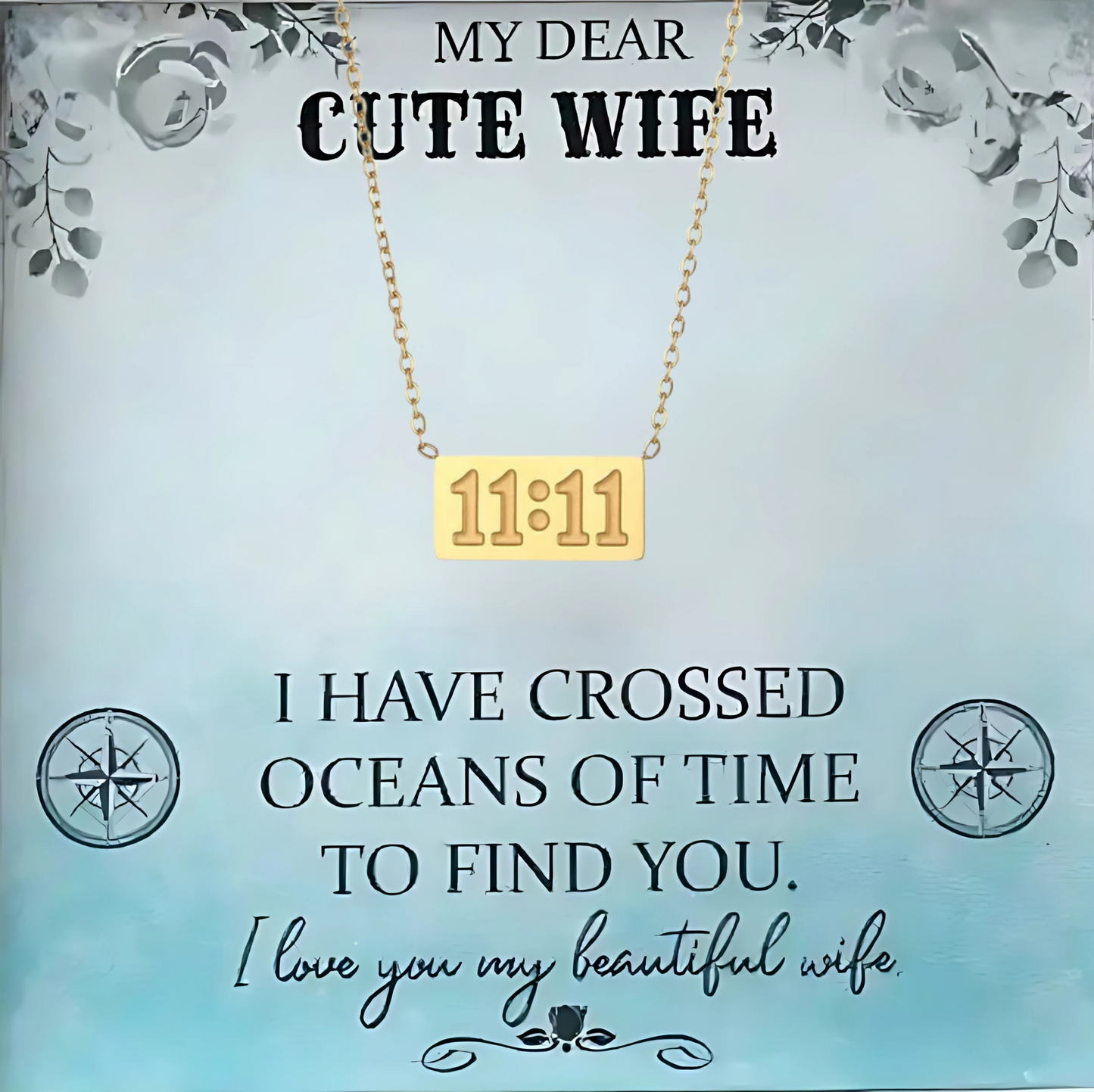 Unique Gift for Cutest Wife 1111 Angel Number 925 Silver Necklace