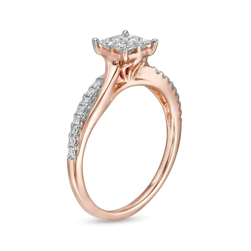 Twist Shank Rose Gold Plated Pure Silver Ring - Adjustable Size