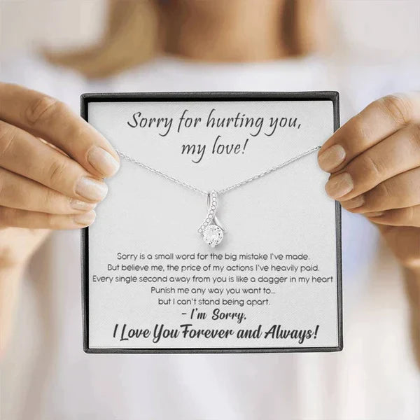 Unique Way to Say Sorry - Ribbon Love Necklace