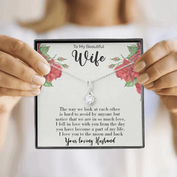Most Special Gift For Wife - Ribbon Love Necklace