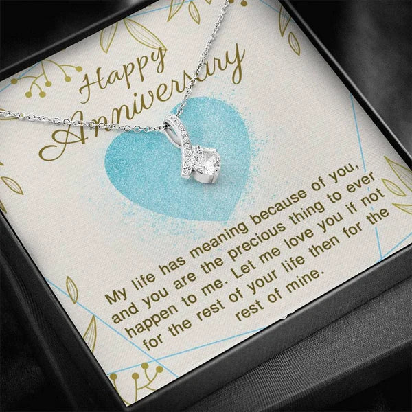Special Anniversary Gift for Wife & Girlfriend - Ribbon Love Necklace