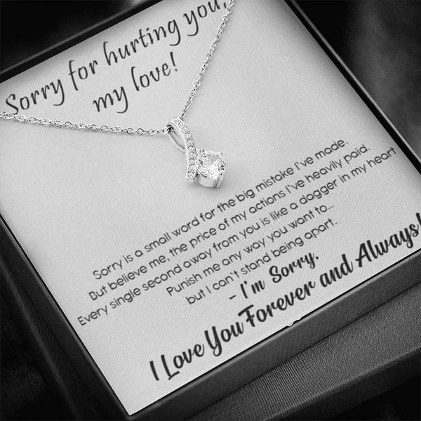 Unique Way to Say Sorry - Ribbon Love Necklace