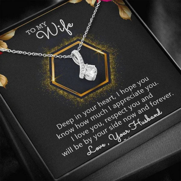 Special Lovely Gift for Wife - Ribbon Love Necklace