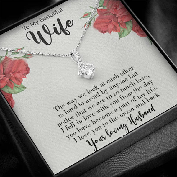 Most Special Gift For Wife - Ribbon Love Necklace