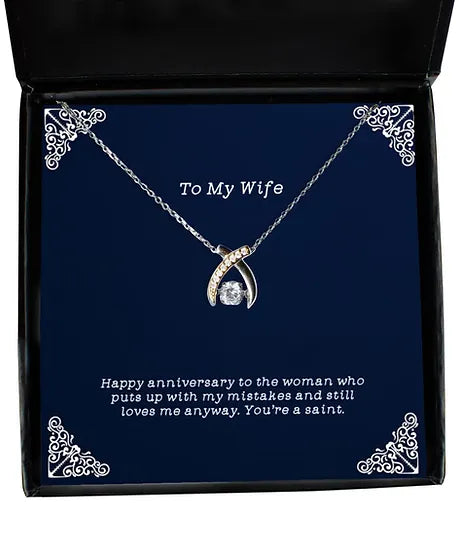 Special Gift To My Beautiful Wife - Wishbone Necklace