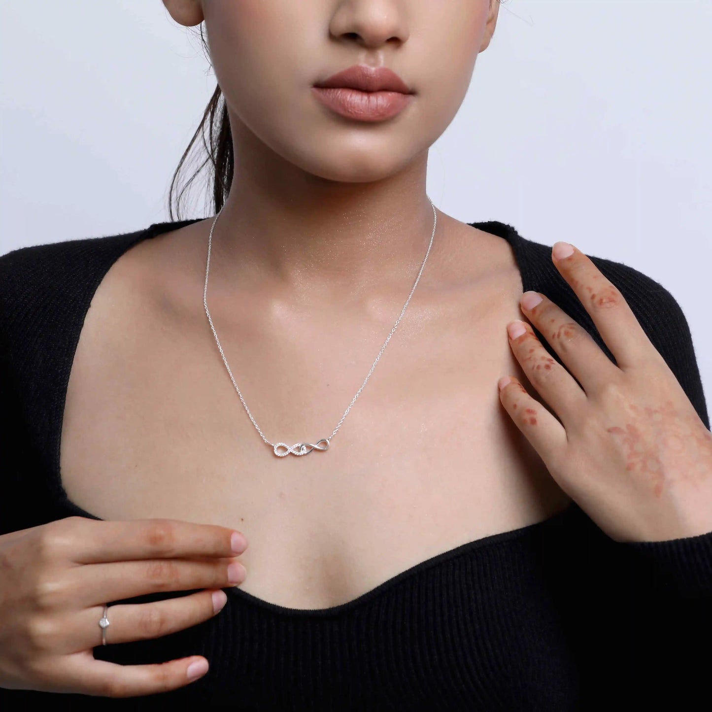 Dual Infinity 925 Silver Necklace