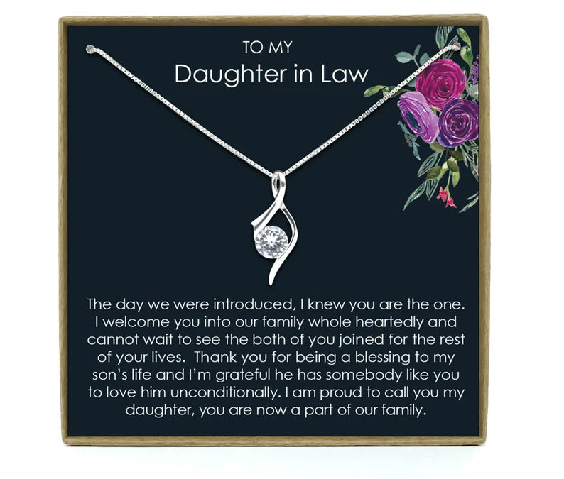 Special Gift For Daughter In Law - Curl $ Necklace