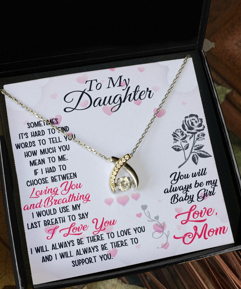 Gift For Your Beautiful Daughter - Wishbone Necklace