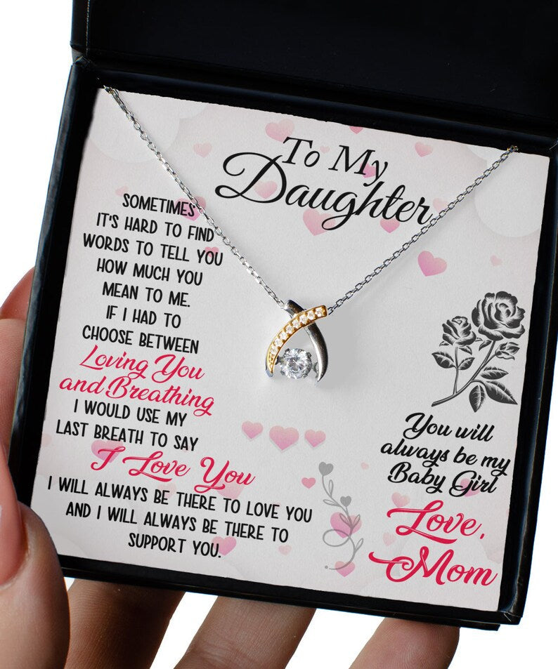 Gift For Your Beautiful Daughter - Wishbone Necklace