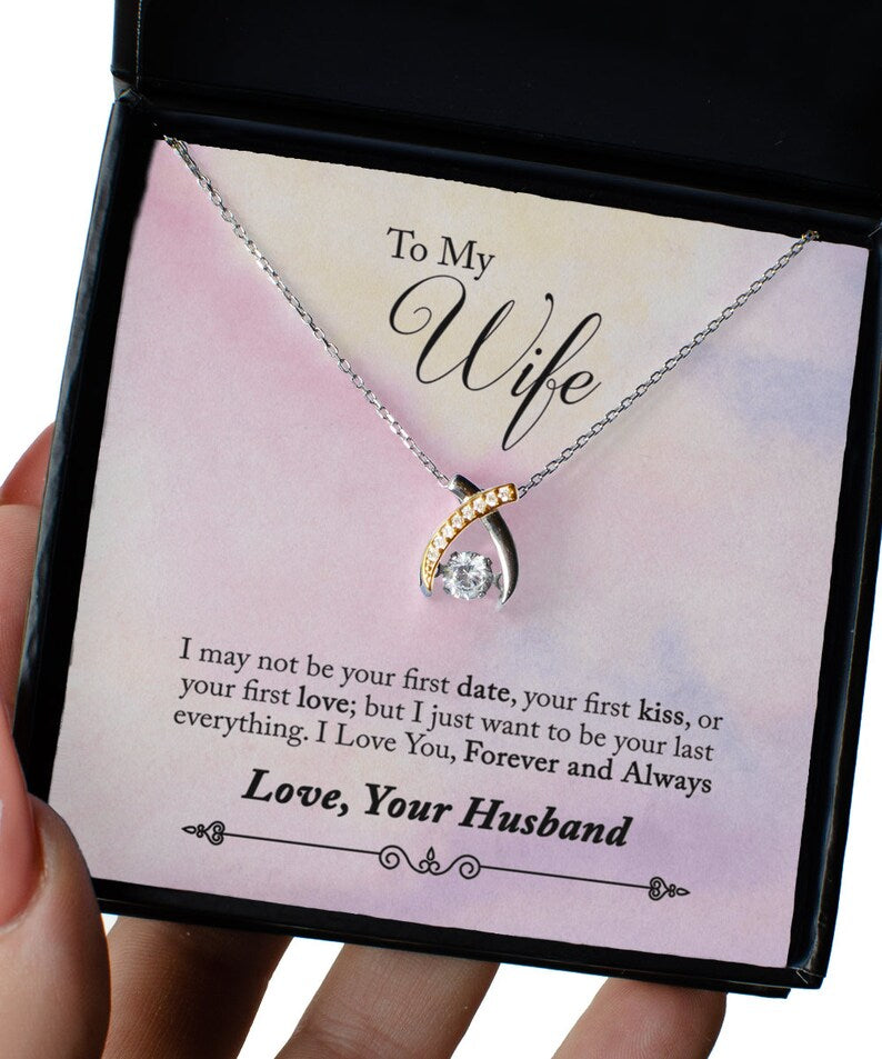 Unique & Special Gift To My Better Half ( Wife ) - Wishbone Necklace